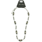 Mi Amore Adjustable Bead-Necklace Silver-Tone