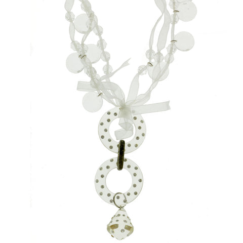 Mi Amore Adjustable Statement-Necklace White/Clear