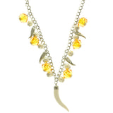 Mi Amore Tusk Statement-Necklace Silver-Tone/Orange