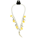 Mi Amore Tusk Statement-Necklace Silver-Tone/Orange