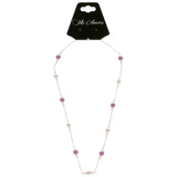 Mi Amore Fashion-Necklace Pink/Silver-Tone