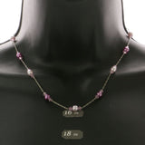 Mi Amore Fashion-Necklace Pink/Silver-Tone