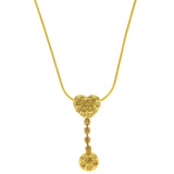 Mi Amore Heart Adjustable Pendant-Necklace Gold-Tone