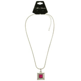Mi Amore Adjustable Pendant-Necklace Silver-Tone/Pink