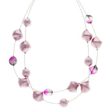 Mi Amore Adjustable Fashion-Necklace Purple/Silver-Tone