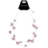 Mi Amore Adjustable Fashion-Necklace Purple/Silver-Tone