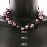 Mi Amore Adjustable Fashion-Necklace Purple/Silver-Tone