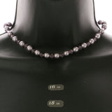 Mi Amore Adjustable Bead-Necklace Purple/Silver-Tone