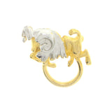 Aries Ram Brooch-Pin Dual-Tone Color  #LQP1019