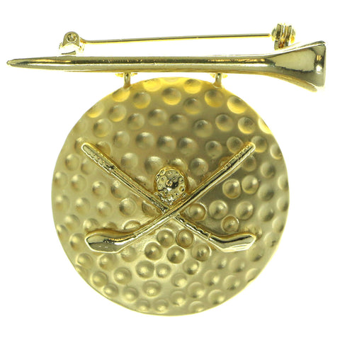 Golf Brooch Pin Gold Color  #LQP101