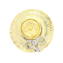 Hat Brooch-Pin Dual-Tone Color  #LQP1114