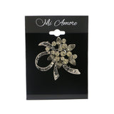 Silver-Tone & Multi Colored Metal Brooch-Pin With Crystal Accents #LQP1161
