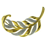 Feather Brooch Pin Gold & Silver Colored #LQP119