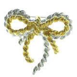 Mi Amore Rope Bow Brooch-Pin Silver-Tone & Gold-Tone LQP661