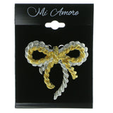 Mi Amore Rope Bow Brooch-Pin Silver-Tone & Gold-Tone LQP661