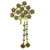Mi Amore Tree Flowers Brooch-Pin Gold-Tone & Yellow LQP662