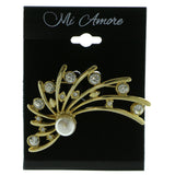 Mi Amore Brooch-Pin Gold-Tone/White LQP706