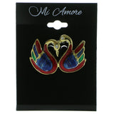Mi Amore Swans Brooch-Pin Gold-Tone/Multicolor LQP709