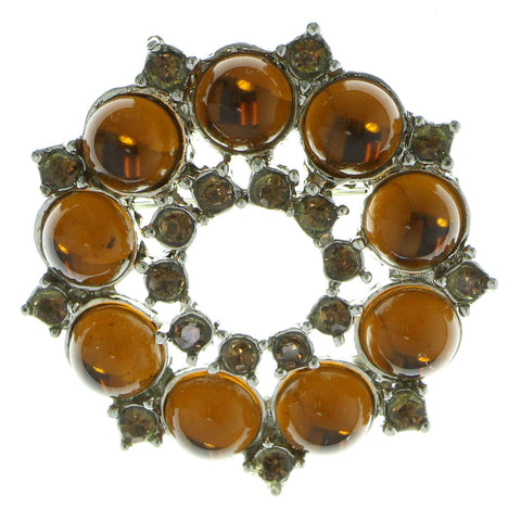Mi Amore Brooch-Pin Silver-Tone/Orange LQP738