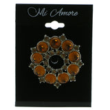 Mi Amore Brooch-Pin Silver-Tone/Orange LQP738