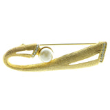 Mi Amore Brooch-Pin Gold-Tone/White LQP820