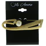 Mi Amore Brooch-Pin Gold-Tone/White LQP820