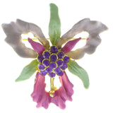 Mi Amore Flower Brooch-Pin Gold-Tone/Multicolor