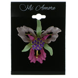 Mi Amore Flower Brooch-Pin Gold-Tone/Multicolor