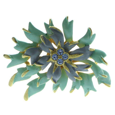 Mi Amore Brooch-Pin Gold-Tone/Blue