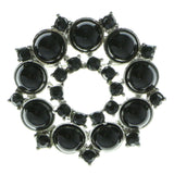 Mi Amore Brooch-Pin Silver-Tone/Black