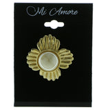 Mi Amore Brooch-Pin Gold-Tone/White