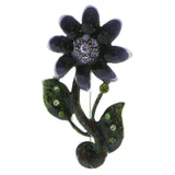 Mi Amore Flower Brooch-Pin Silver-Tone/Multicolor