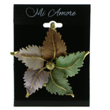 Mi Amore Flower Brooch-Pin Gold-Tone/Multicolor
