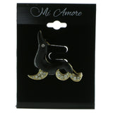 Mi Amore Seal Brooch-Pin Gold-Tone/Black