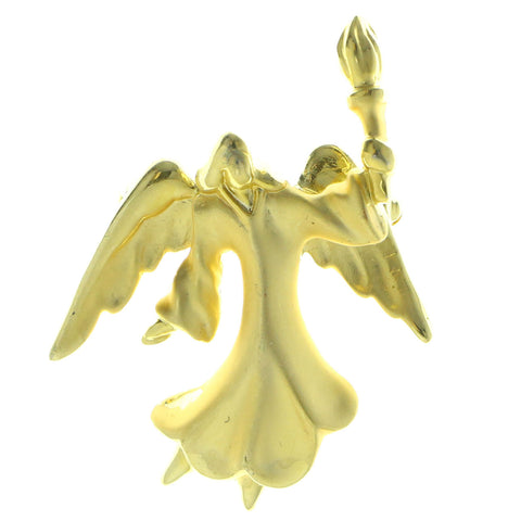 Mi Amore Angel Torch Brooch-Pin Gold-Tone