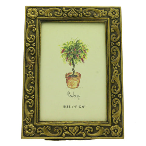 Mi Amore Flower Picture-Frame Bronze-Tone