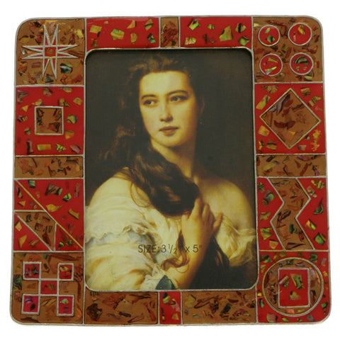Mi Amore Picture-Frame Red/Gold-Tone
