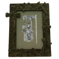 Mi Amore Cross Picture-Frame Bronze-Tone
