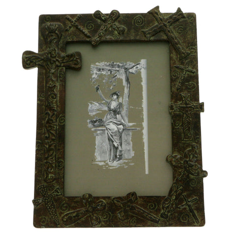 Mi Amore Cross Picture-Frame Bronze-Tone
