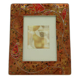 Mi Amore Flower Picture-Frame Orange/Silver-Tone