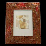 Mi Amore Flower Picture-Frame Orange/Silver-Tone