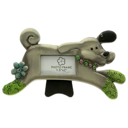 Mi Amore Dog Picture-Frame Silver-Tone/Green