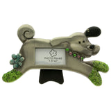 Mi Amore Dog Picture-Frame Silver-Tone/Green