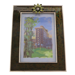 Mi Amore Flower Picture-Frame Green/Silver-Tone
