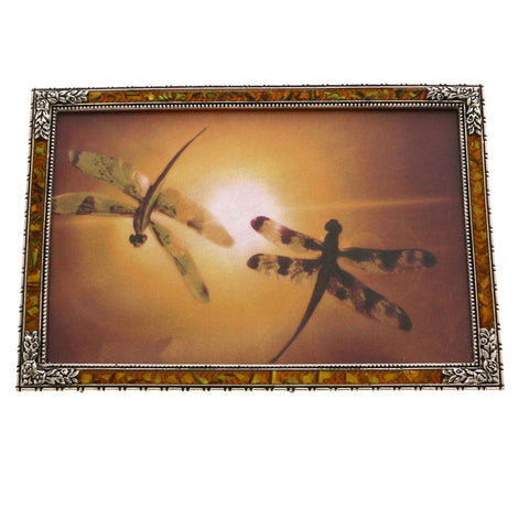 Mi Amore Flower Picture-Frame Orange/Silver-Tone