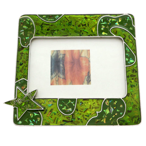 Mi Amore Rock Star Picture-Frame Green/Silver-Tone