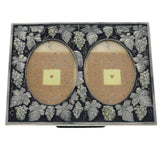 Mi Amore Grape Vine Dual-Photo-Frame Pewter/Purple