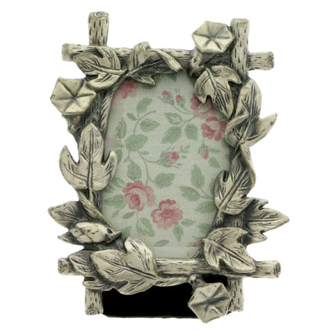 Mi Amore Leaves Picture-Frame Silver-Tone