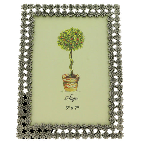 Mi Amore Flower Picture-Frame Silver-Tone