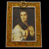 Mi Amore Flower Picture-Frame Orange/Silver-Tone